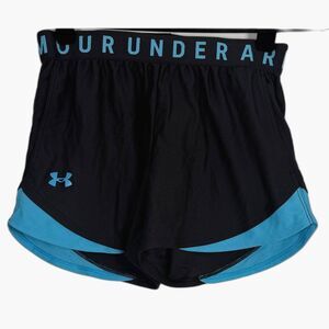 Under Armour HeatGear Shorts Womens XS Black Blue Athletic Running Gym